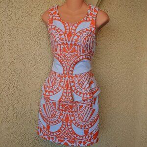 2B Bebe Orange and White Mini Dress